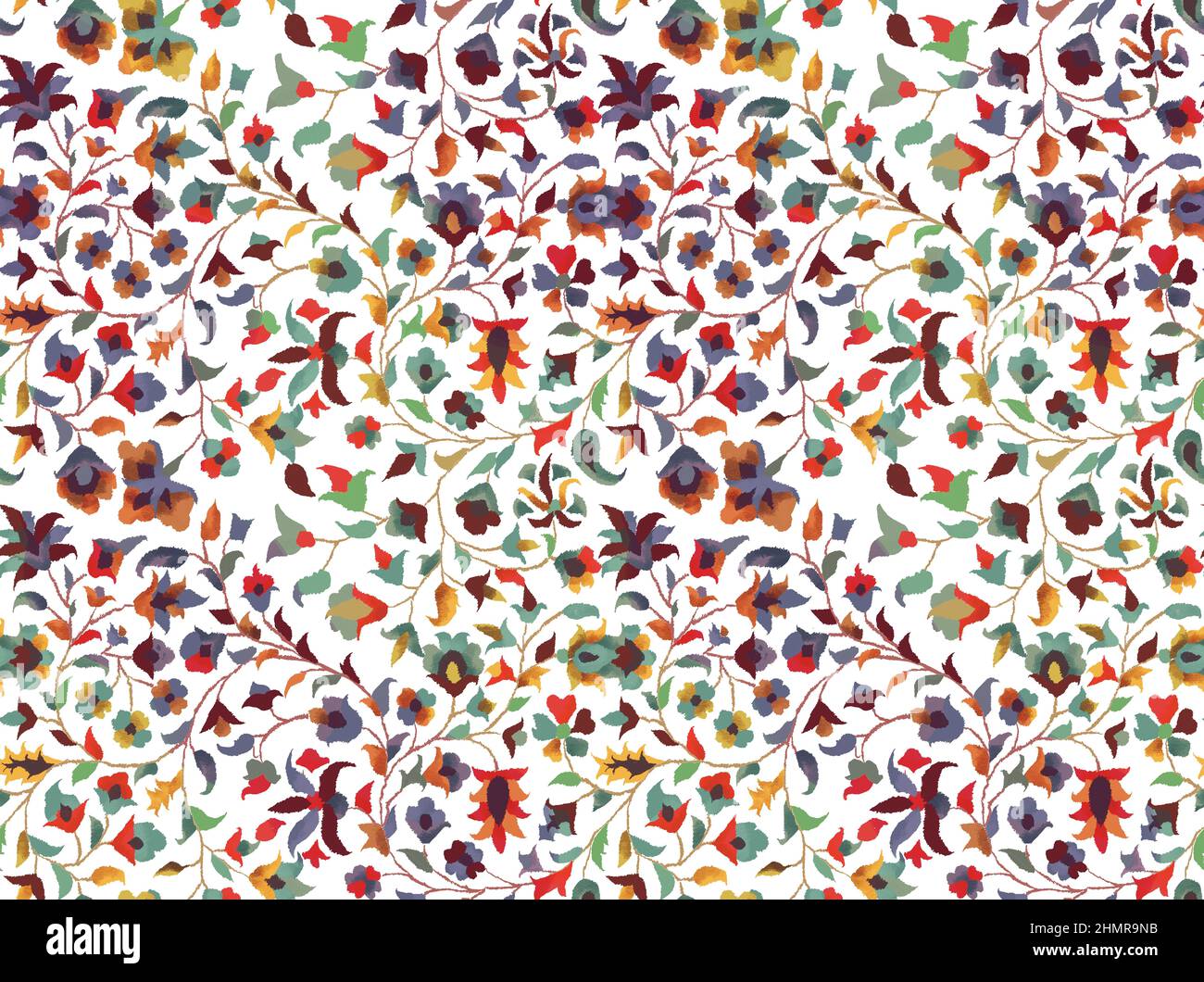 Zamour Scialle Uomo In Tessuto Kani Con Motivi Floreali Jaal (101x203 Cm)