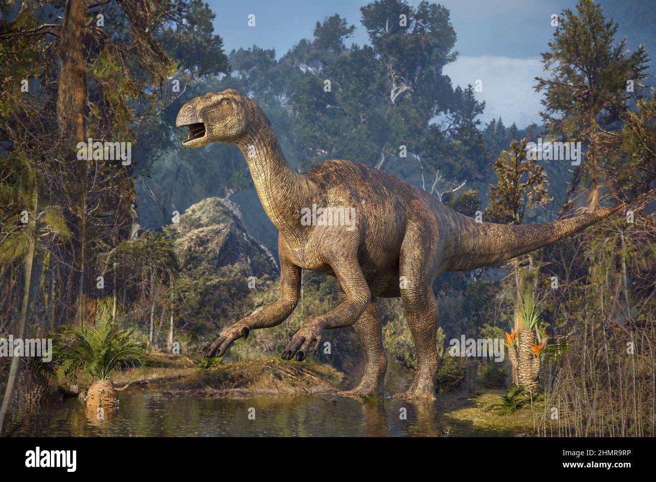 Dinosauro Iguanodon, illustrazione Foto Stock