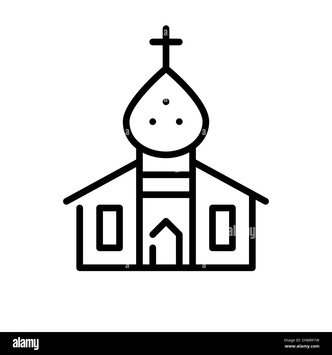 Simbolo della chiesa cristiana. Icona tratto modificabile pixel Perfect Illustrazione Vettoriale