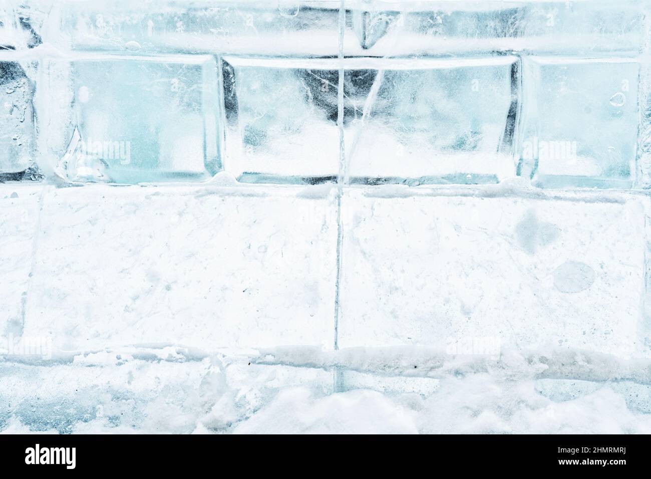 parete della casa fatta di mattoni di ghiaccio. alloggiamento dei popoli artici Foto Stock