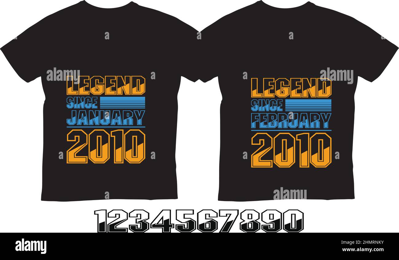 Titolo: Leggenda da dicembre 2012 compleanno personalizzata T-shirt Design . Questo disegno è migliore per t-shirt, tazze e così come tutti gli altri scopi Illustrazione Vettoriale
