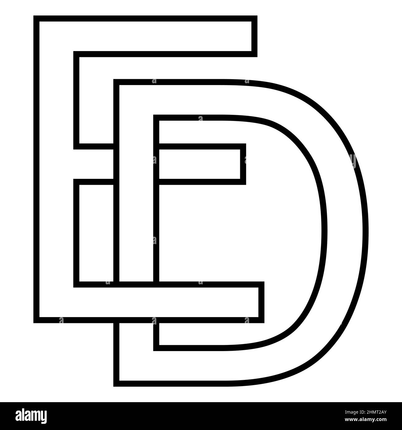 Logo e logo di Icon nft interlacciato, lettere e d Illustrazione Vettoriale