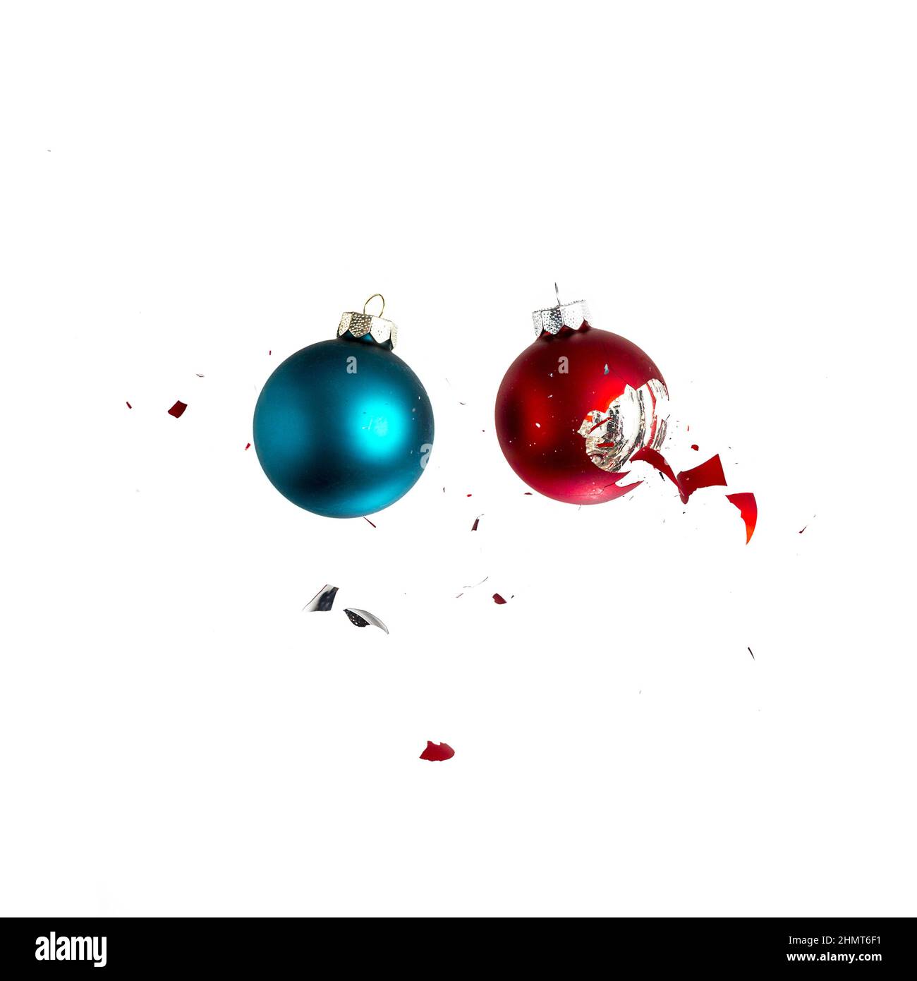 natale palle crash Foto Stock