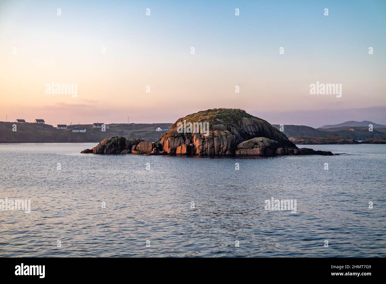 L'isola a forma di tartaruga a Kincasslagh a Cruit Island nella contea di Donegal - Irlanda- Foto Stock