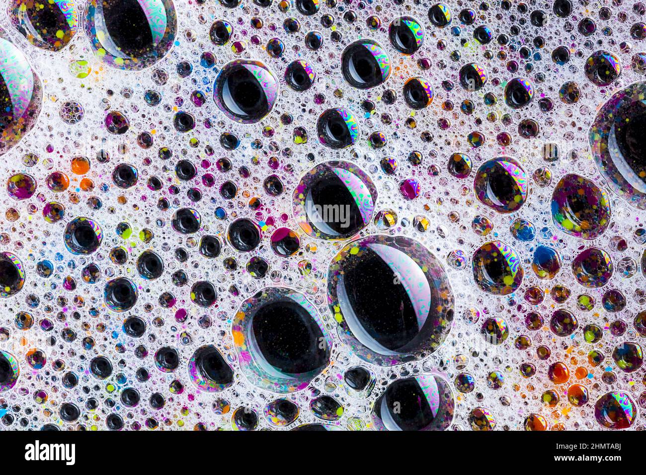 bolle colorate di sapone Foto Stock