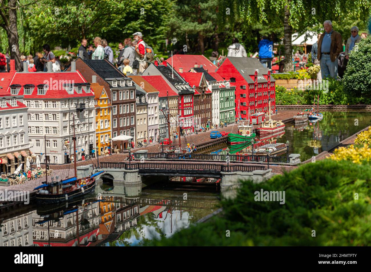 Billund, Danimarca - Giugno 25 2011: Riproduzione in miniatura LEGO di Nyhavn Copenhagen Foto Stock