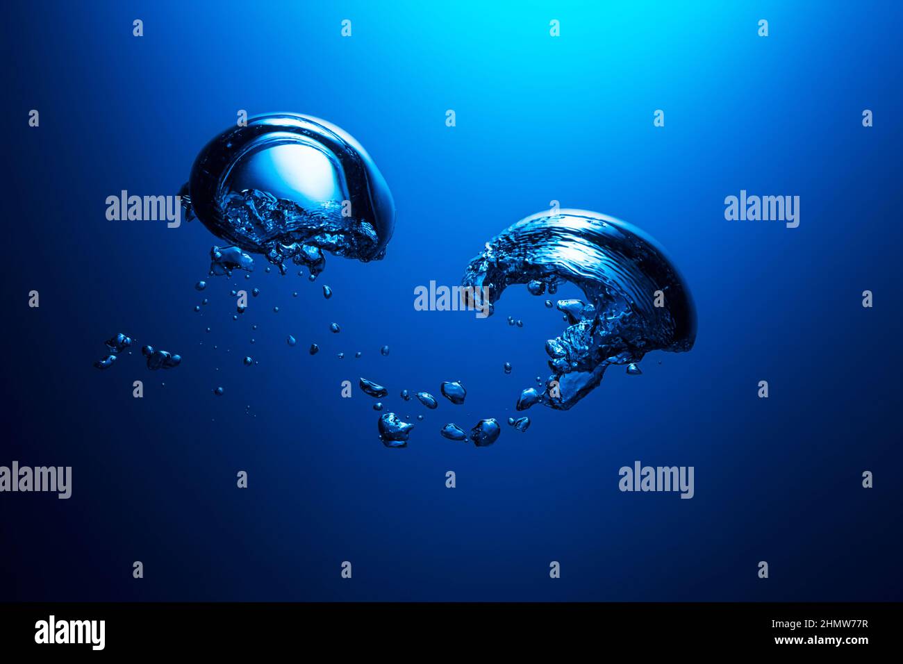 Le bolle di aria sott'acqua Foto Stock