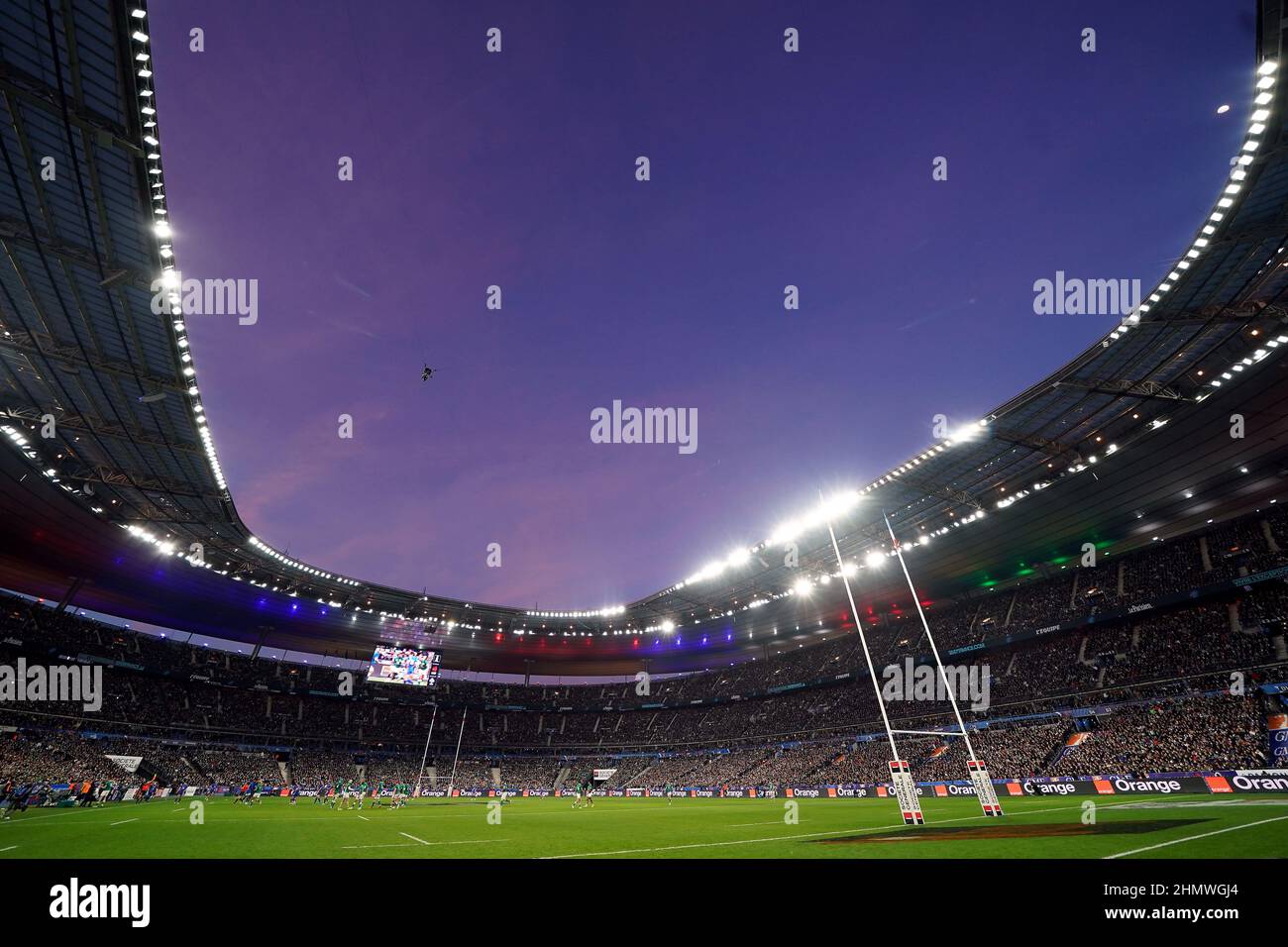 Visione generale dell'azione in campo durante la partita Guinness Six Nations allo Stade de France di Parigi. Data foto: Sabato 12 febbraio 2022. Foto Stock