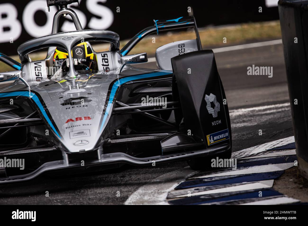 05 VANDOORNE Stoffel (bel), Mercedes-EQ Silver Arrow 02, in azione durante l'ePrix di Città del Messico 2022, incontro 2nd del Campionato del mondo di Formula e ABB FIA 2021-22, sull'Autodromo Hermanos Rodriguez dal 10 al 11 febbraio, a Città del Messico, Messico - Foto: Germain Hazard/DPPI/LiveMedia Foto Stock