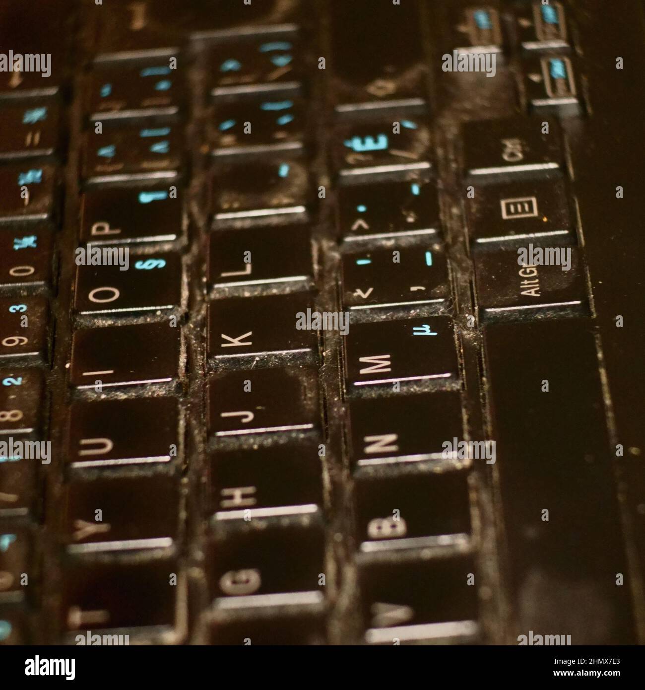 Primo piano della tastiera QWERTY. Foto Stock