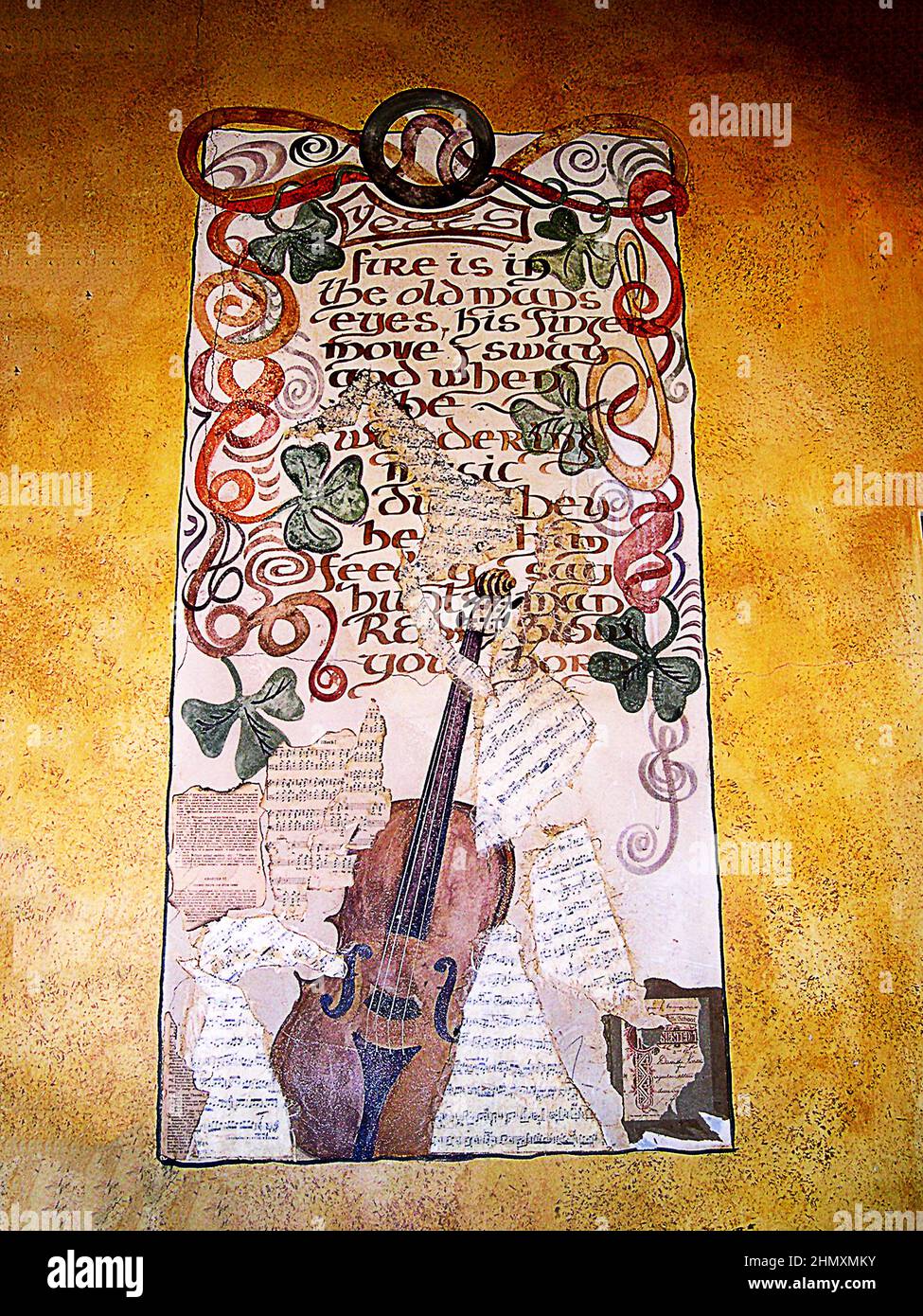 Poster in un bar irlandese a Vienna in Austria Foto Stock