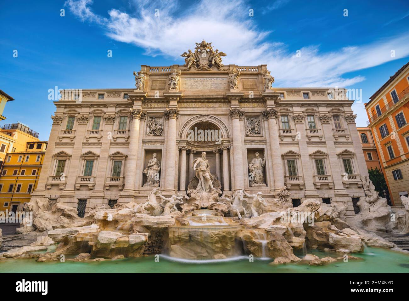 Roma Italia, skyline della città alla Fontana di Trevi Foto Stock