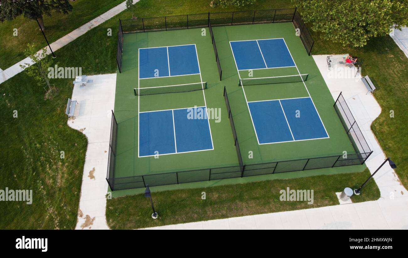 Campi da pickleball di nuova costruzione presso l'East Lions Community Center di Londra, Ontario, Canada. Luke Durda/Alamy Foto Stock