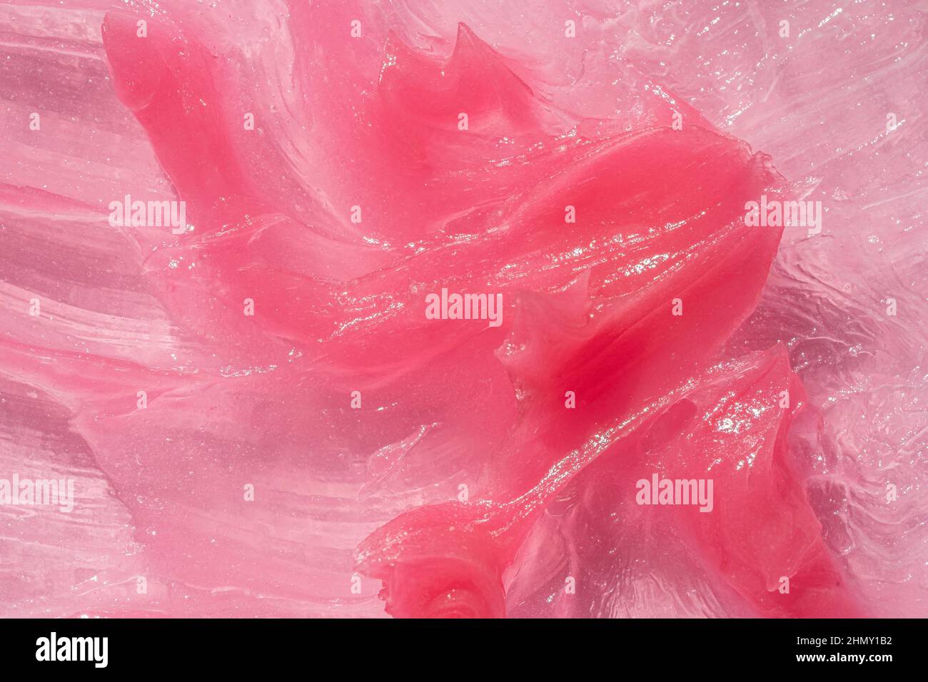 Texture prodotto cosmetico. Crema idratante goccia, maschera, burro di karité sfondo Foto Stock
