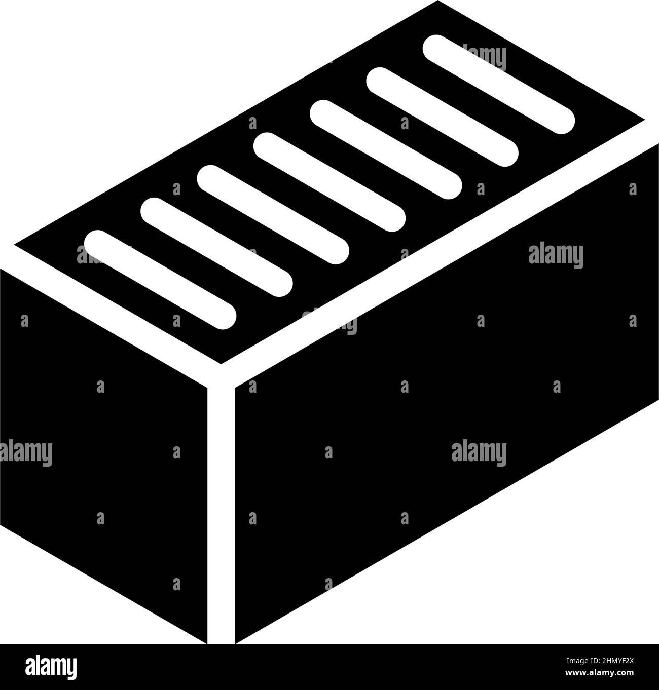 immagine vettoriale con icona a forma di glifo a doppio mattone Illustrazione Vettoriale immagine vettoriale con icona a forma di glifo a doppio mattone Illustrazione Vettoriale