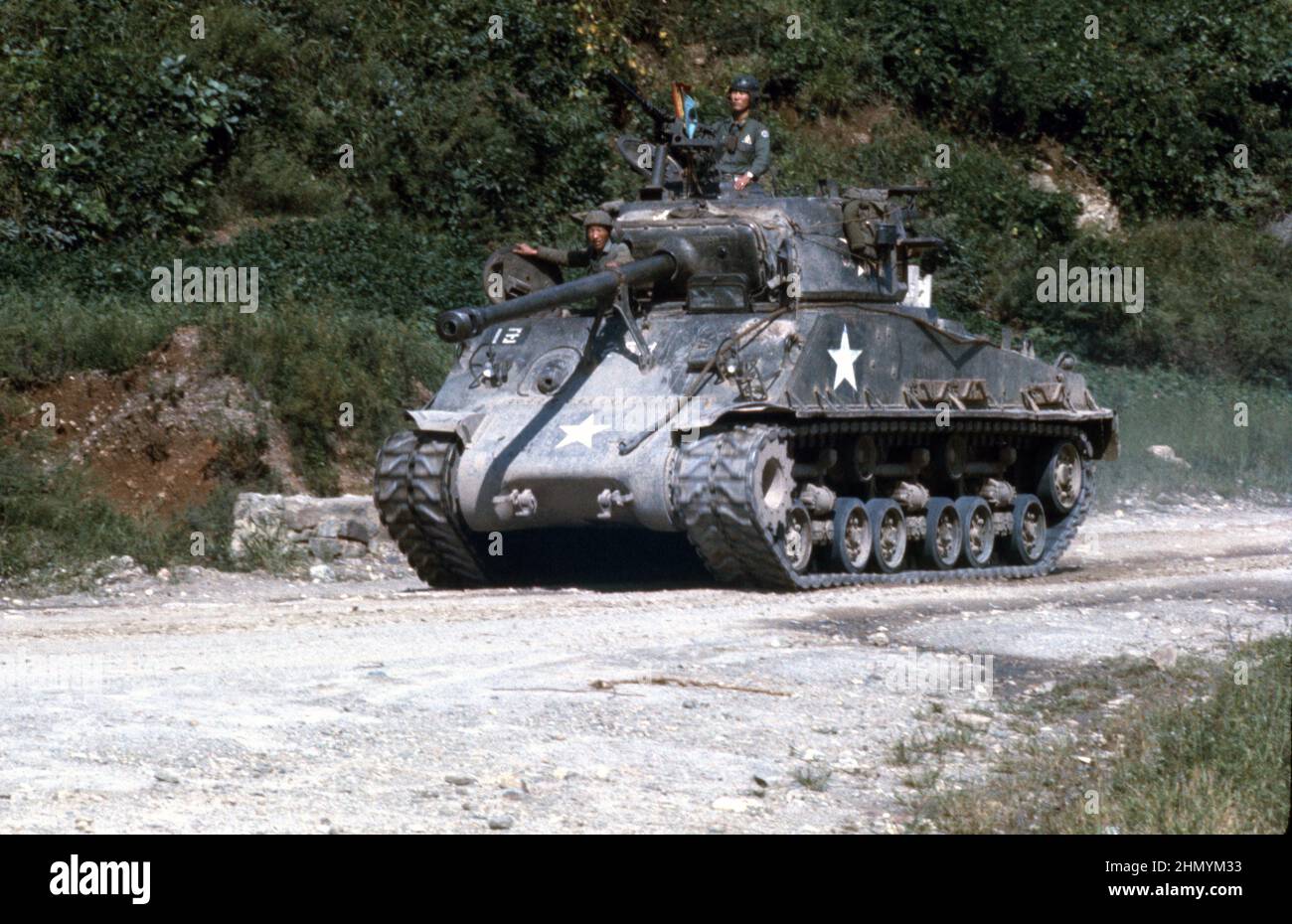 ESERCITO DEGLI STATI UNITI / esercito degli Stati Uniti Kampfpanzer / Tank M4A3 Sherman - in Süd Corea nach dem Waffenstillstandsabkommen des Korea Krieg / in Sout Corea dopo l'accordo di cessate il fuoco della guerra di Corea Foto Stock