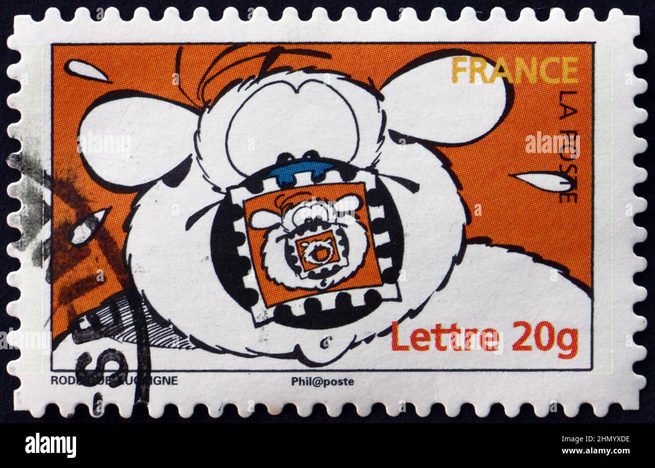 FRANCIA - CIRCA 2006: Un francobollo stampato in Francia mostra Cubitus, Comics di Michel Rodrigue Pierre Aucaigne, circa 2006 Foto Stock