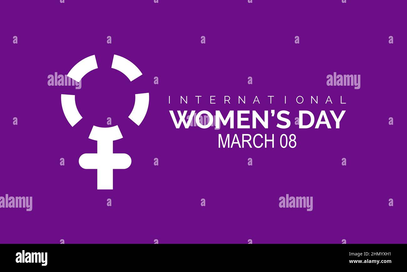 Giornata Internazionale della Donna. Disegno vettoriale di modello per banner, carte, poster, sfondo. Illustrazione Vettoriale