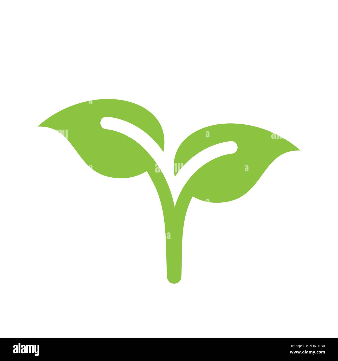 Giovane pianta germoglio verde vettore icona. Foglia, foglie bio e simbolo organico. Illustrazione Vettoriale