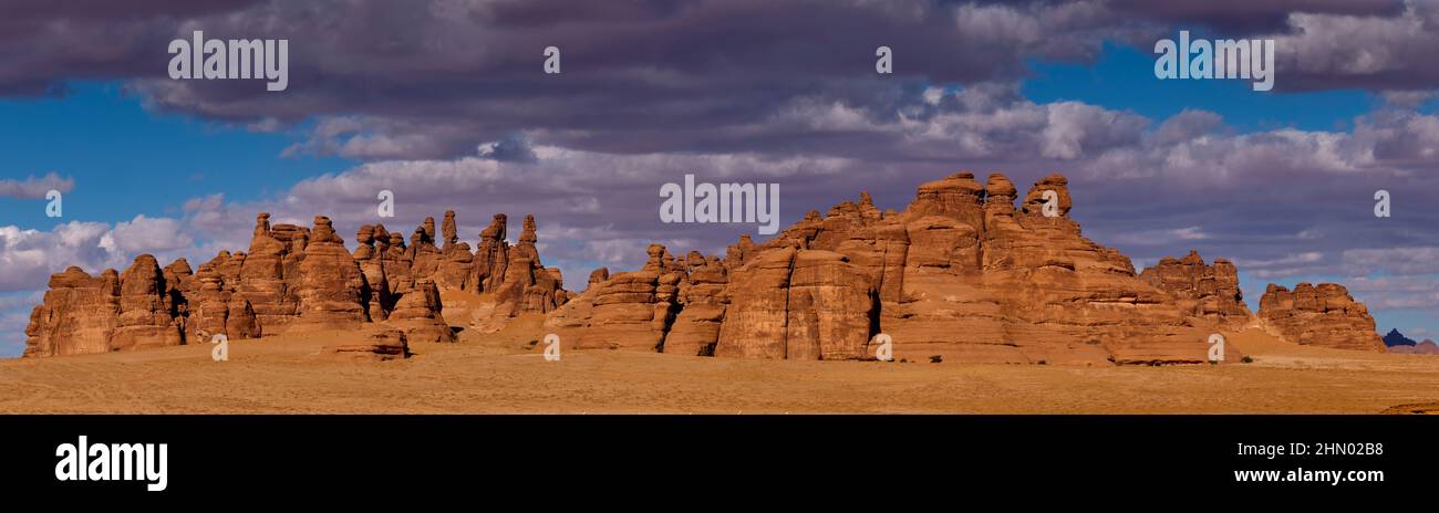 Arabia Saudita, Regione al Madinah, AlUla o al Ula, Tomba Nabatea in Hegra (Madain Saleh) Sito archeologico Foto Stock