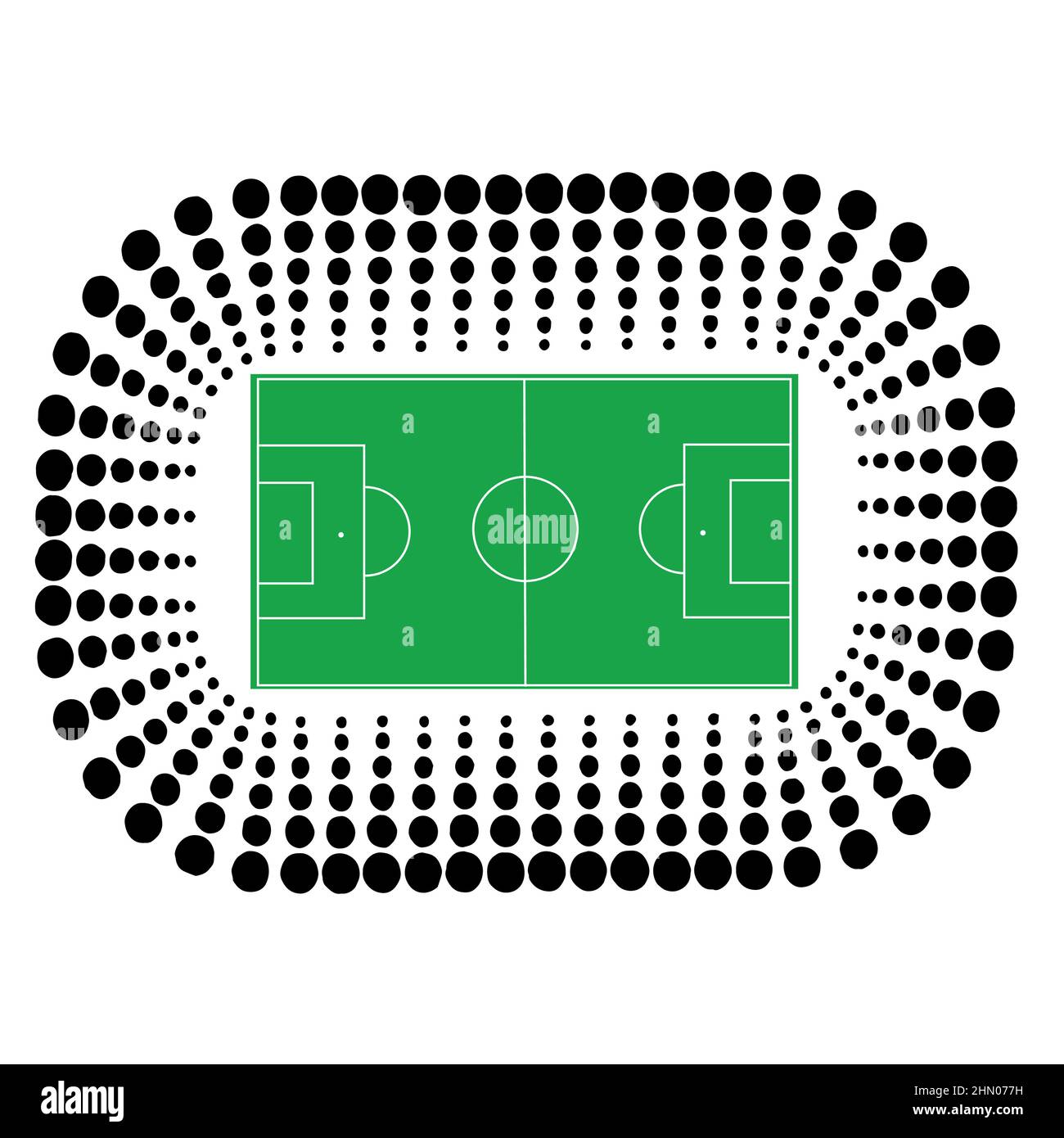 Campo di calcio con linee e aree Illustrazione Vettoriale