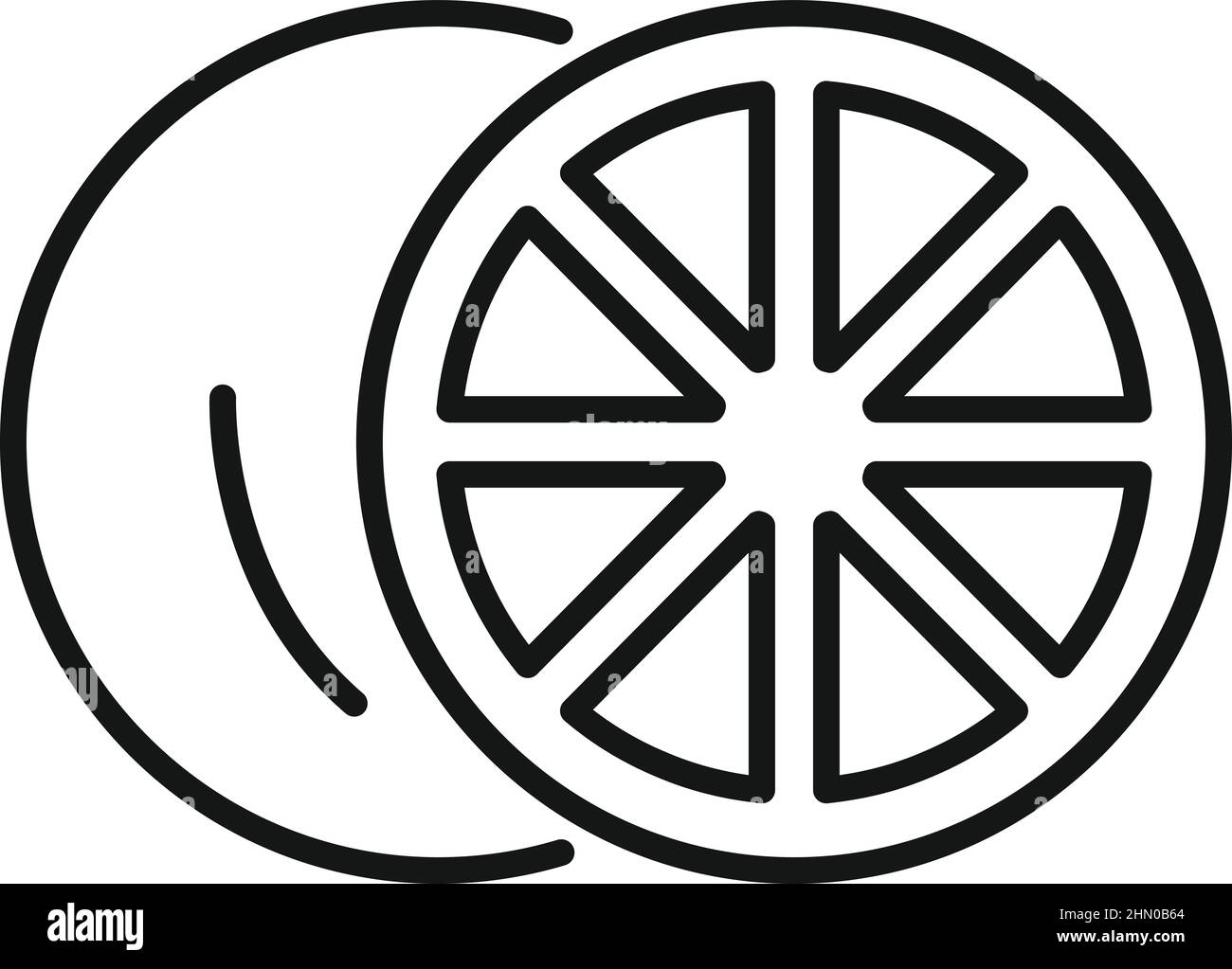 Prima colazione pompelmo icona contorno vettore. Agrumi Illustrazione Vettoriale