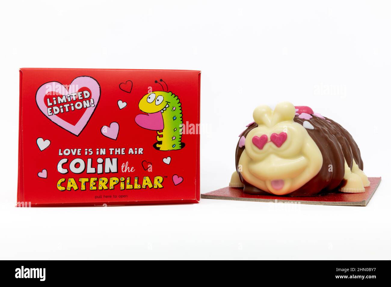 M&S Love è in Air Colin la torta di San Valentino Caterpillar in edizione limitata Foto Stock