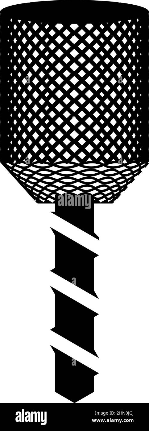 Punta trivella in testa fresa mandrino CNC fabbrica icona di colore nero immagine vettoriale piatto semplice Illustrazione Vettoriale