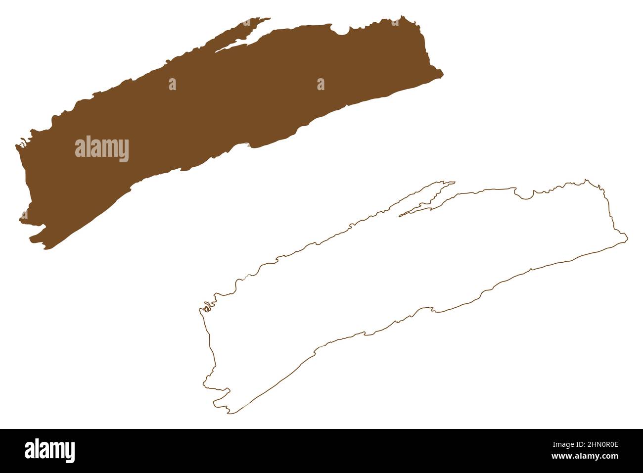 Isola di Straumoya (Regno di Norvegia) illustrazione vettoriale mappa, schizza schizzo mappa Straumoya Illustrazione Vettoriale