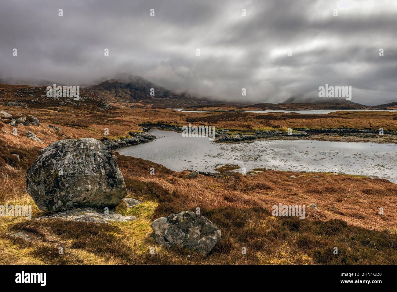 Loch Aineort su South Uist nelle Ebridi Esterne Foto Stock