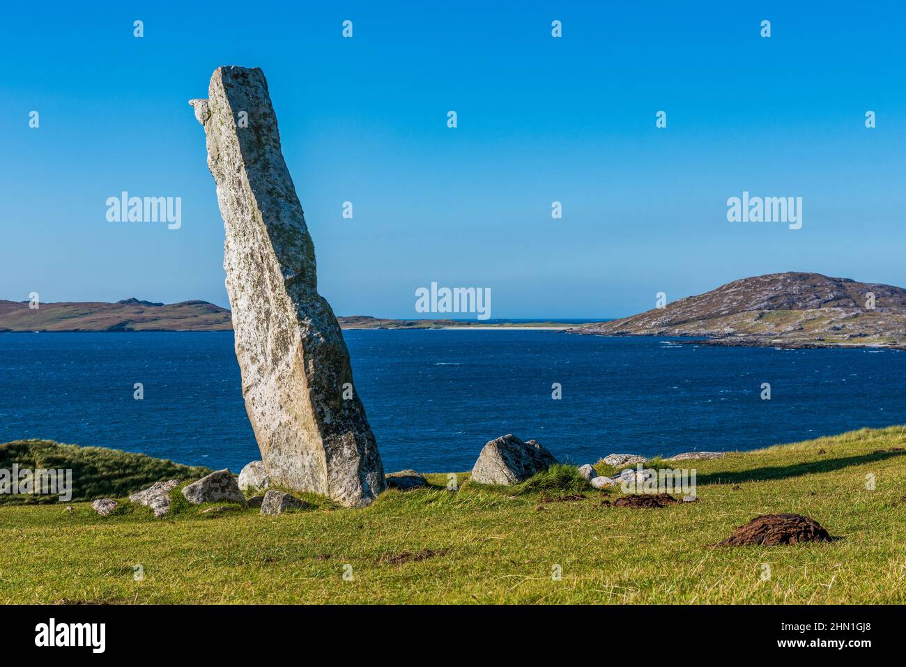 La pietra di Macleod a Nosabost sull'isola ebridea di Harris Foto Stock