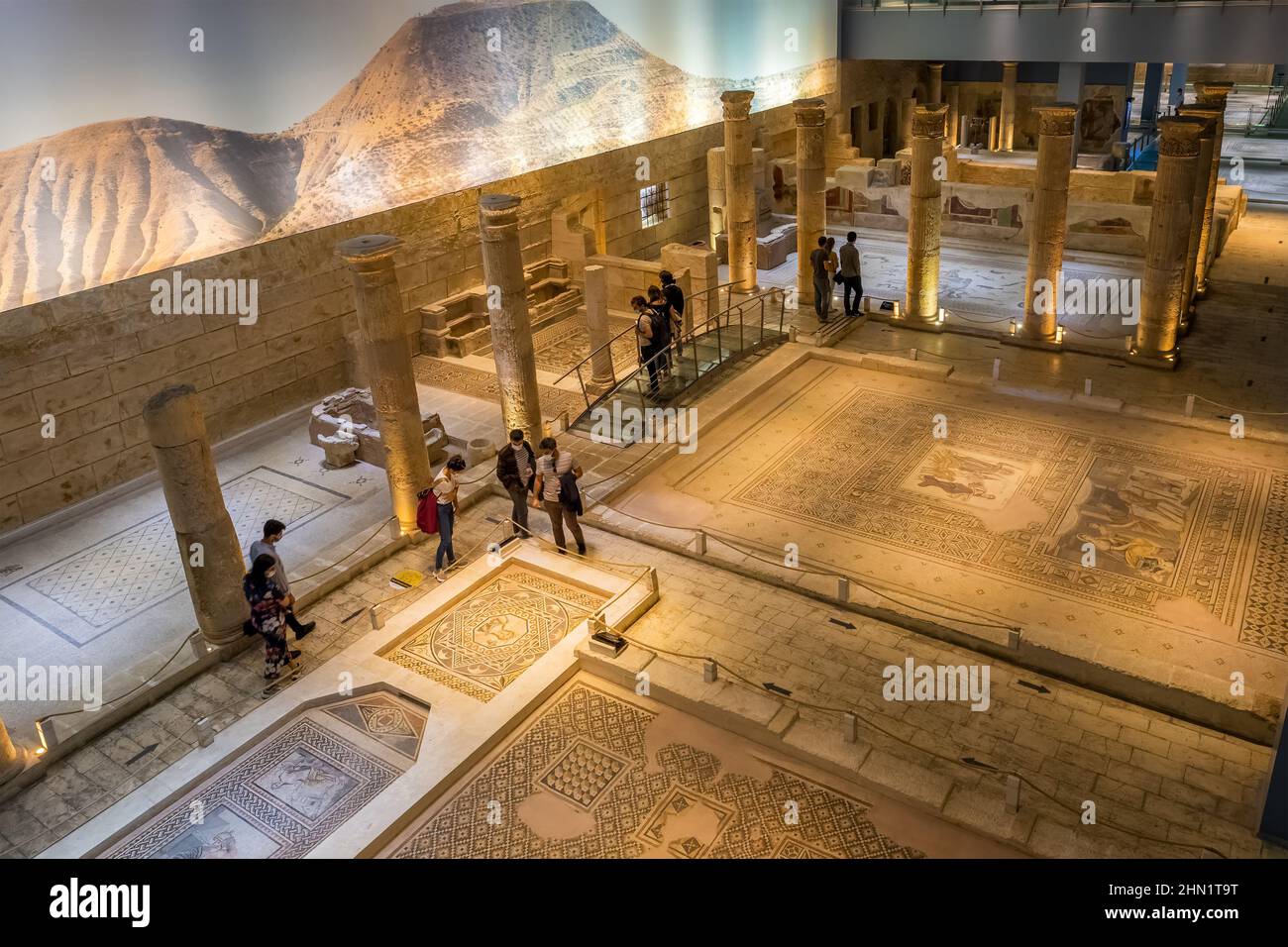 Interno del museo Zeugma Mosaic a Gaziantep, Turchia Foto Stock