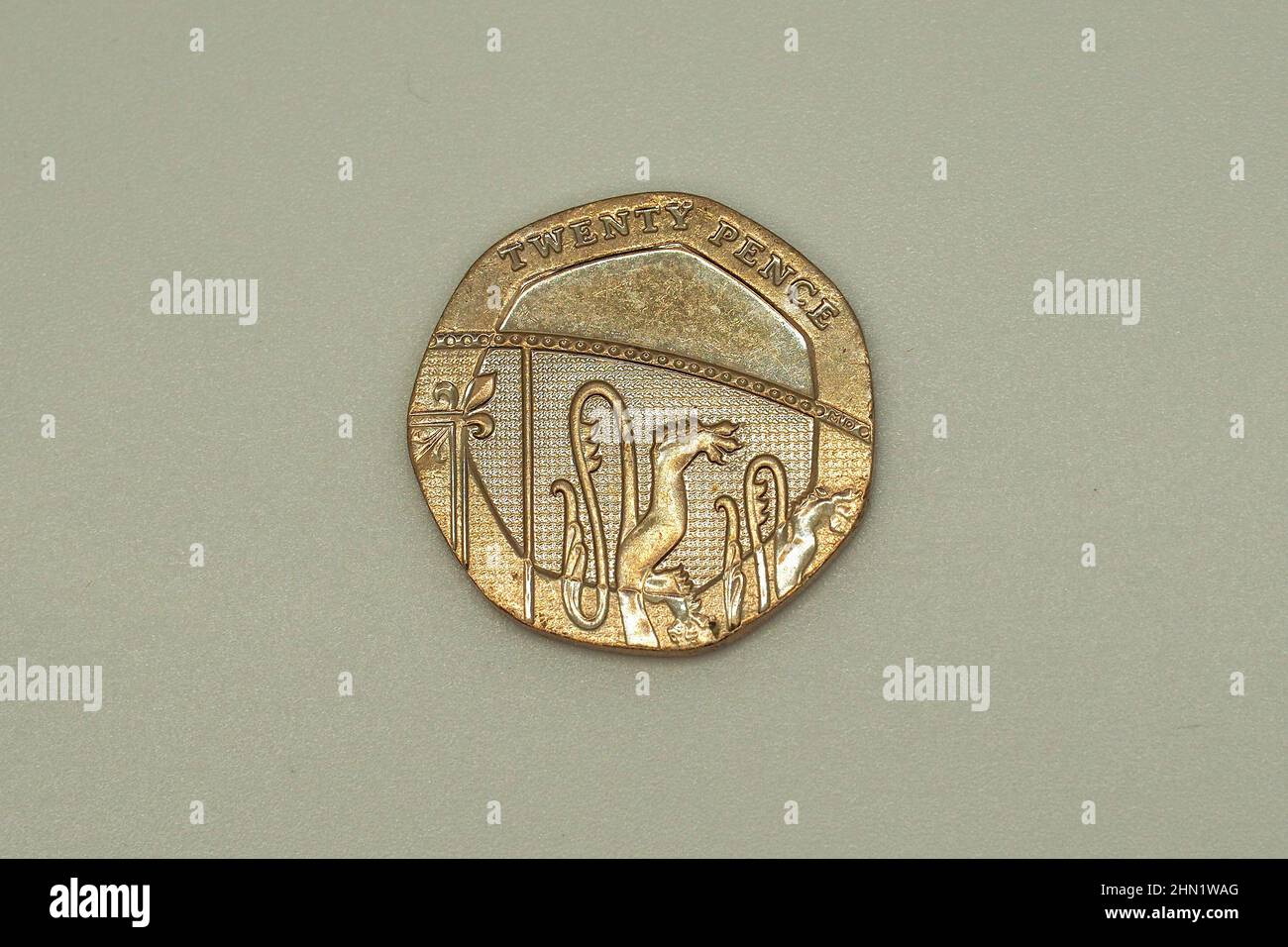 Moneta da venti (20) pence, sterlina (GBP), Regno Unito, Inghilterra, Europa Foto Stock