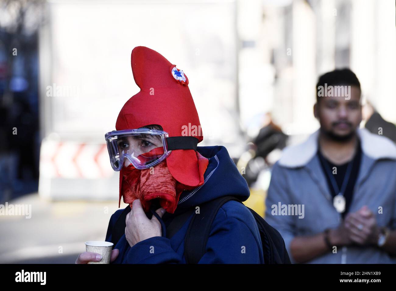 Protesta dei convoi de la Liberté - Champs-Elysées - Parigi - Francia Foto Stock