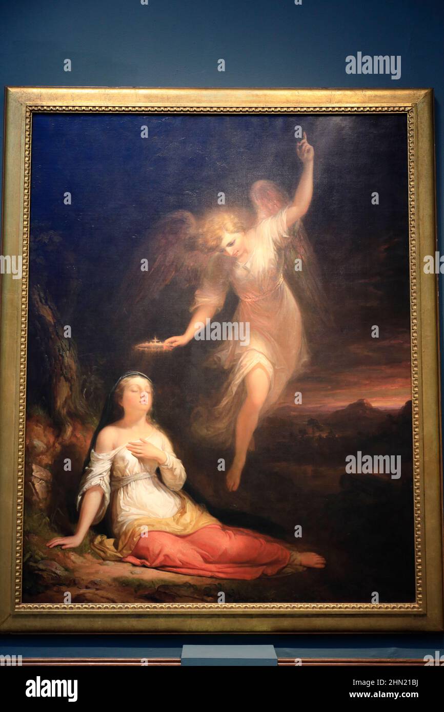 Mercy's Dream 1841 del pittore americano Daniel Huntington (1816-1906) mostra in Pennsylvania Academy of the fine Arts.Philadelphia.Pennsylvania.USA Foto Stock