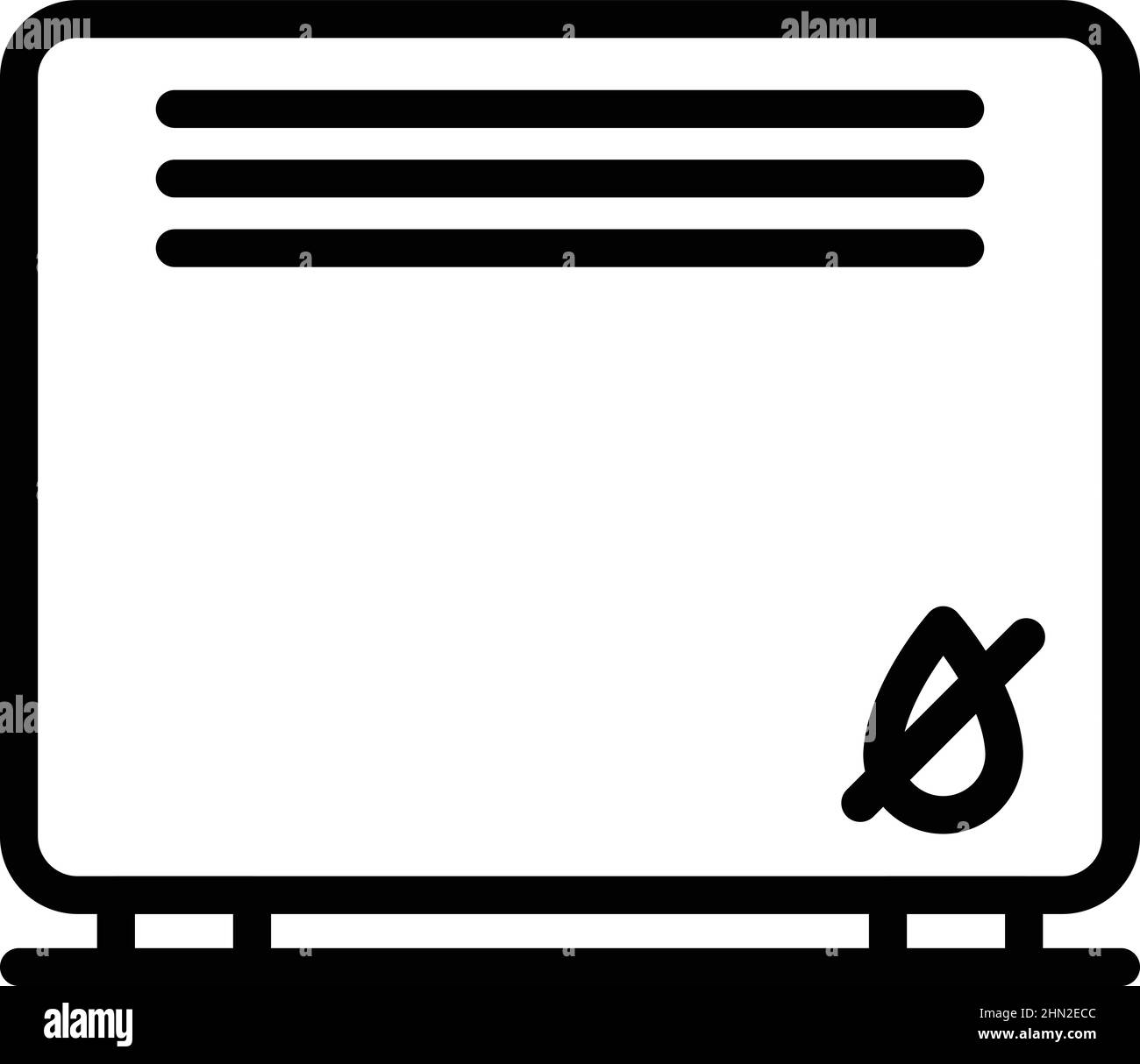 Vettore contorno icona radiatore termico. Riscaldamento domestico. Aria da parete Illustrazione Vettoriale