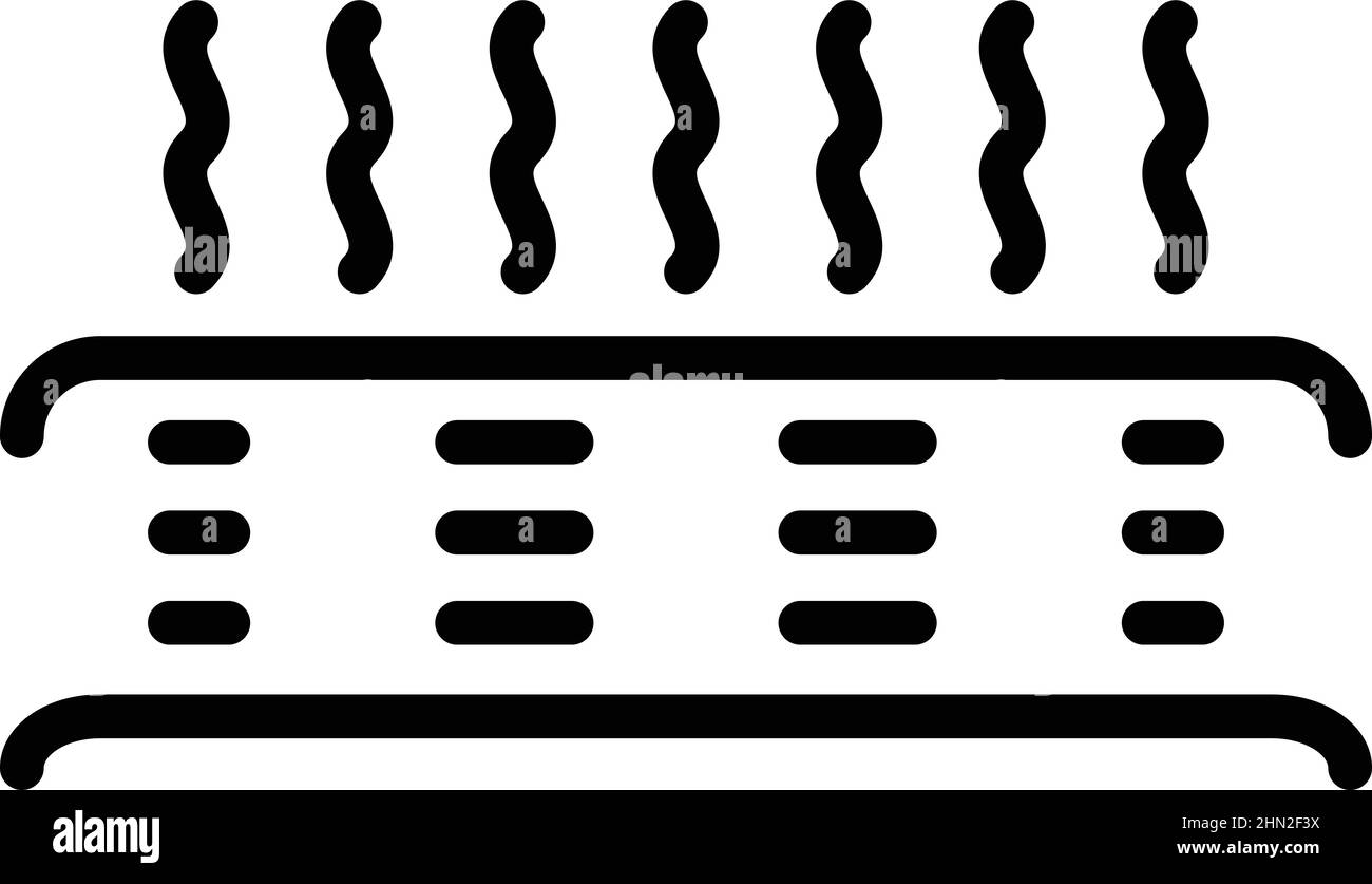 Vettore contorno icona riscaldamento. Radiatore elettrico. Convettore domestico Illustrazione Vettoriale