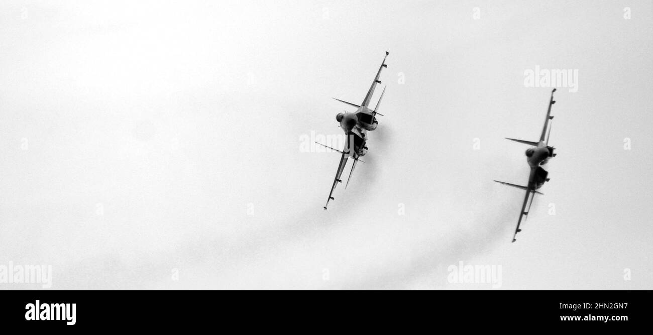 Russo Sukhoi su-27 Flanker, invasione russa dell'Ucraina Foto Stock