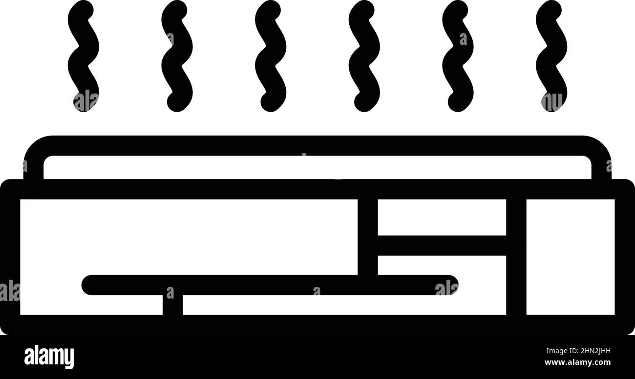 Vettore contorno icona dispositivo di riscaldamento. Radiatore elettrico. Casa calda Illustrazione Vettoriale