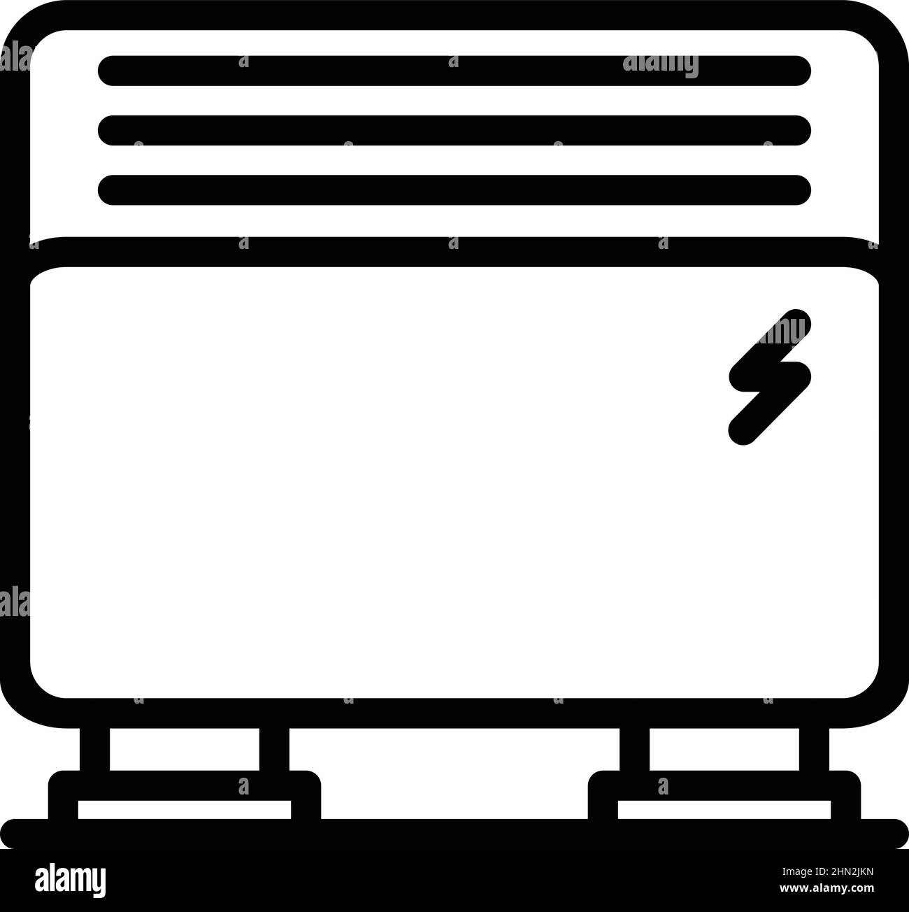 Vettore contorno icona vettoriale pavimento. Radiatore elettrico. Riscaldamento domestico Illustrazione Vettoriale