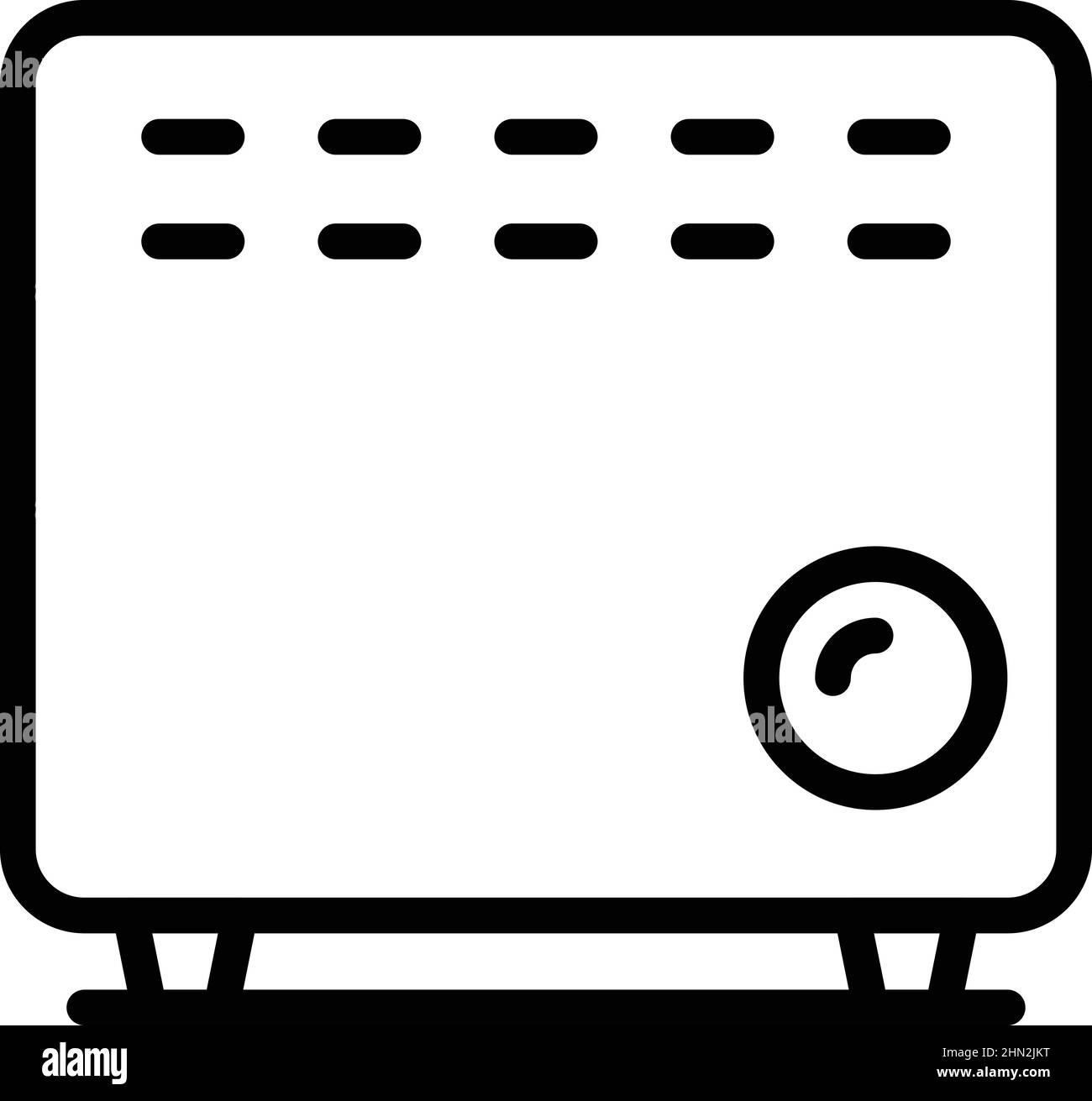 Vettore di contorno icona convettore valvola elettrica. Radiatore di riscaldamento. Riscaldamento domestico Illustrazione Vettoriale