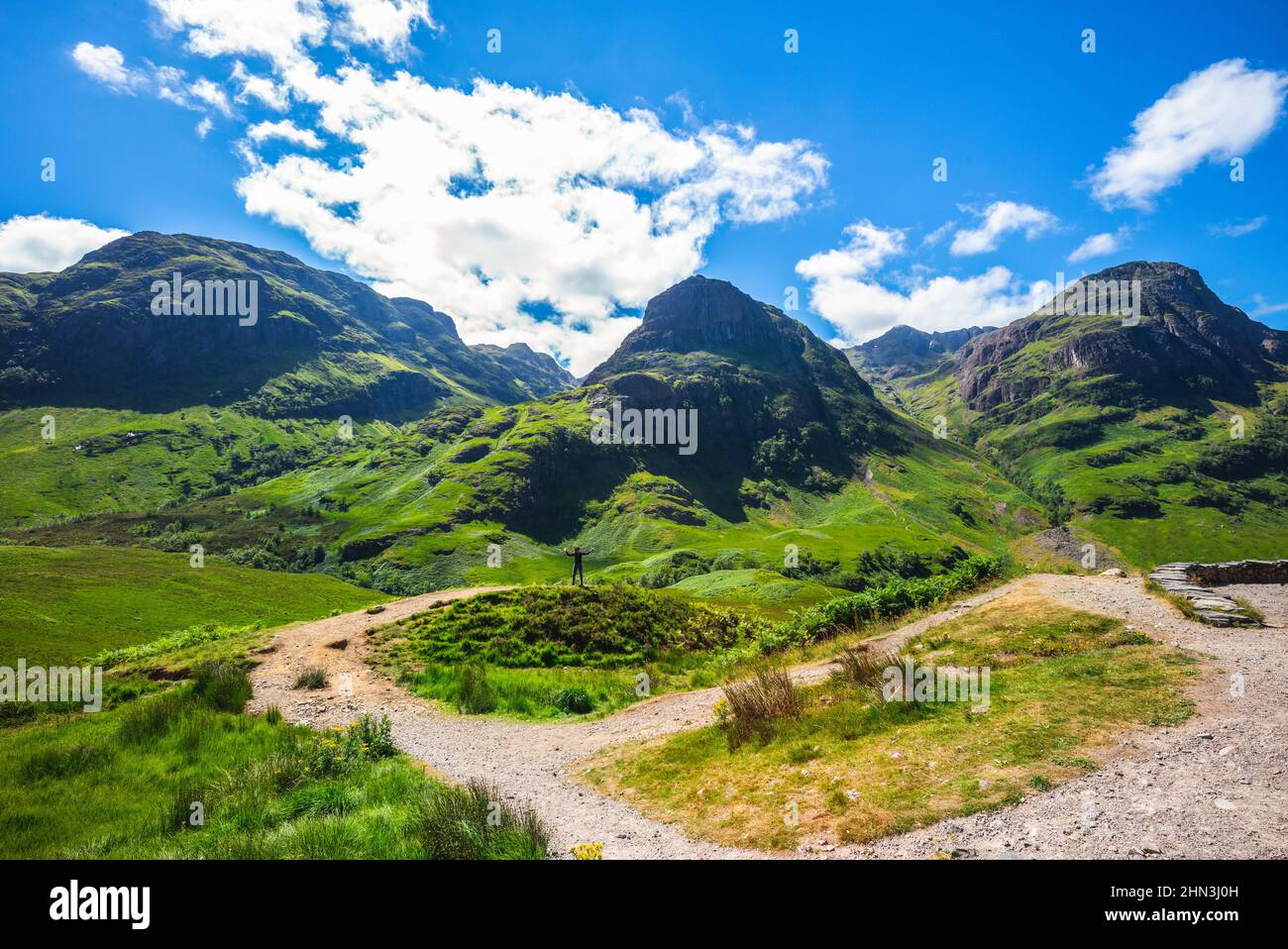 Paesaggio di glencoe a highland in Scozia, Regno Unito Foto Stock