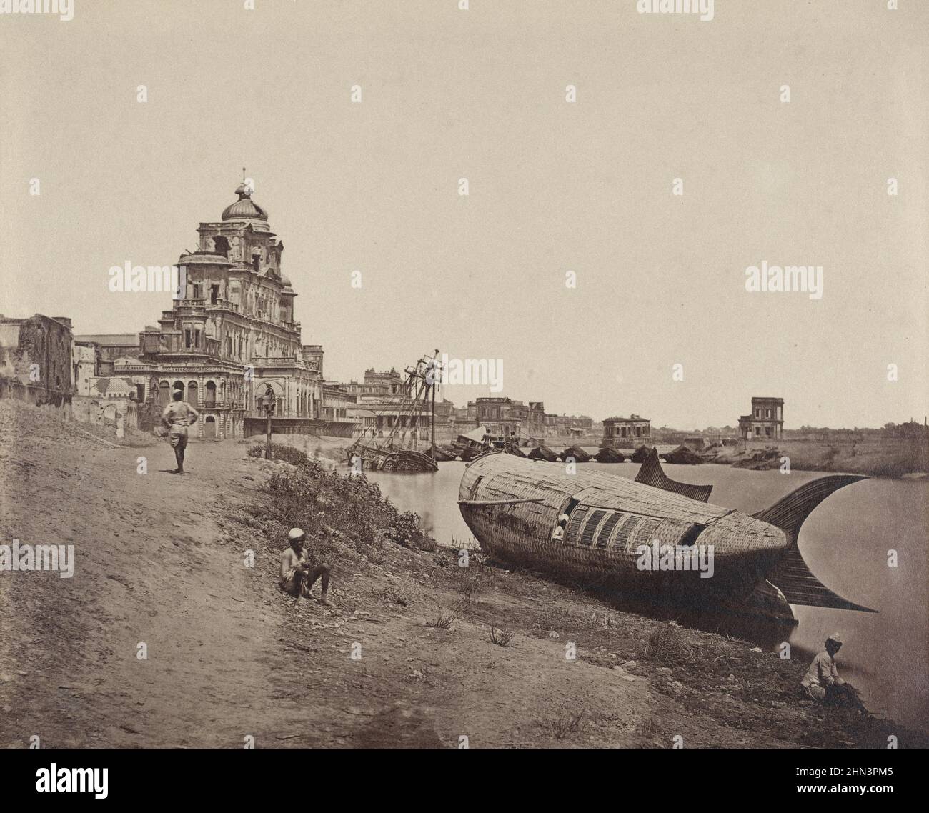 Il muro del palazzo Chattar Manzil a Lucknow, India, che è stato distrutto da mutineer durante la ribellione indiana del 1857 (noto anche come il Mutiny Sepoy Foto Stock