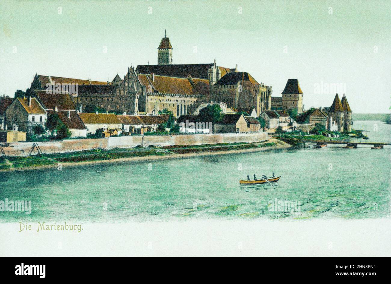 Cartolina tedesca d'epoca: Castello di Marienburg (Castello di Malbork). Germania. 1900-1905 Foto Stock