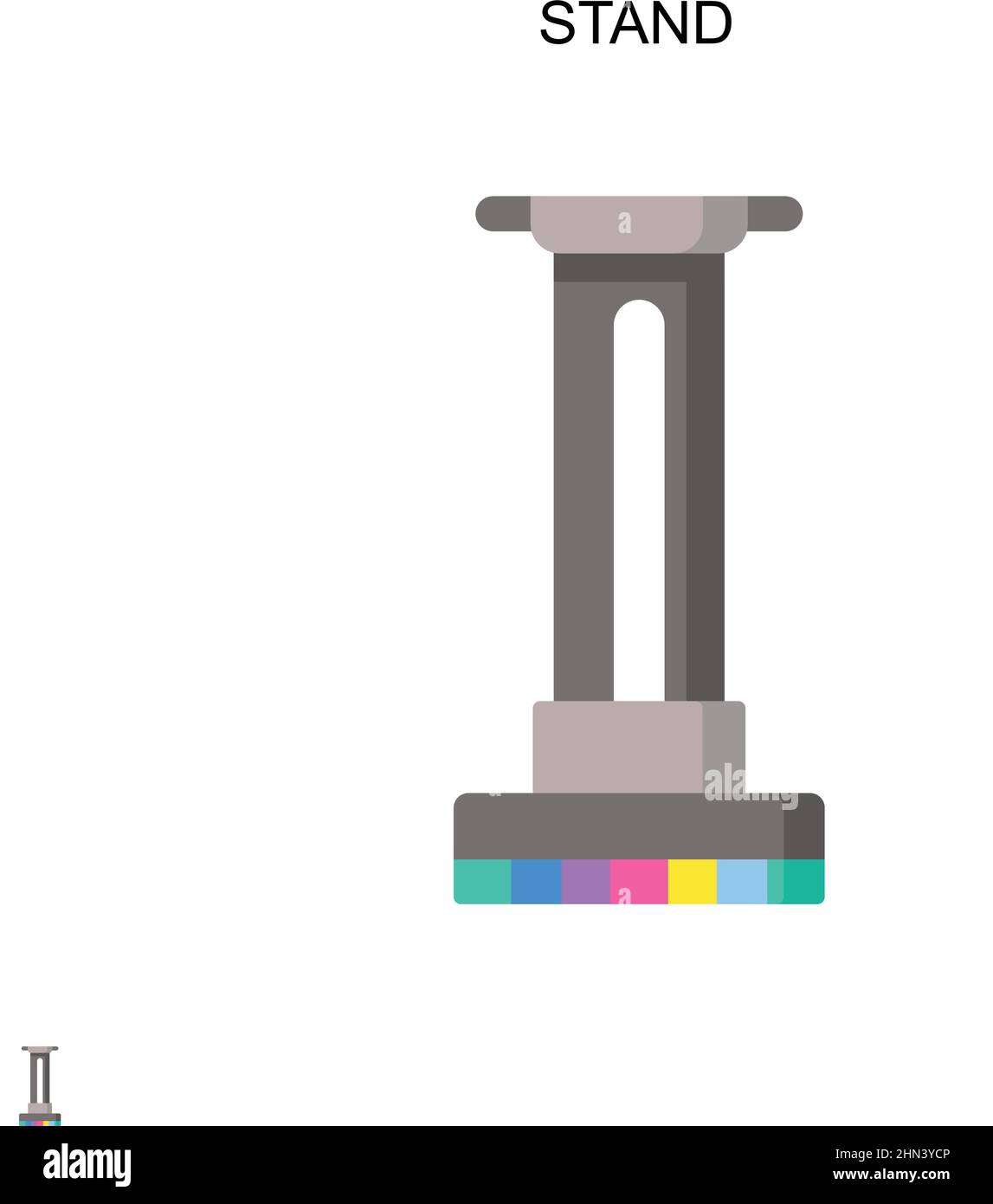 Icona vettore semplice stand. Modello di disegno del simbolo di illustrazione per l'elemento dell'interfaccia utente mobile Web. Illustrazione Vettoriale