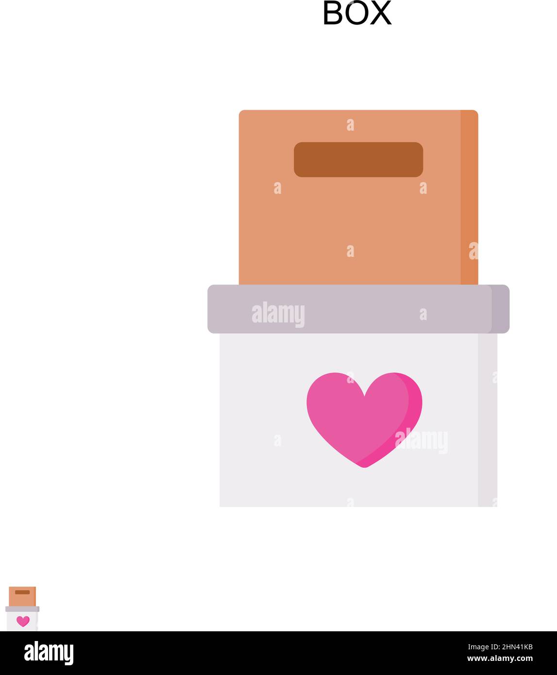 Icona vettoriale semplice box. Modello di disegno del simbolo di illustrazione per l'elemento dell'interfaccia utente mobile Web. Illustrazione Vettoriale