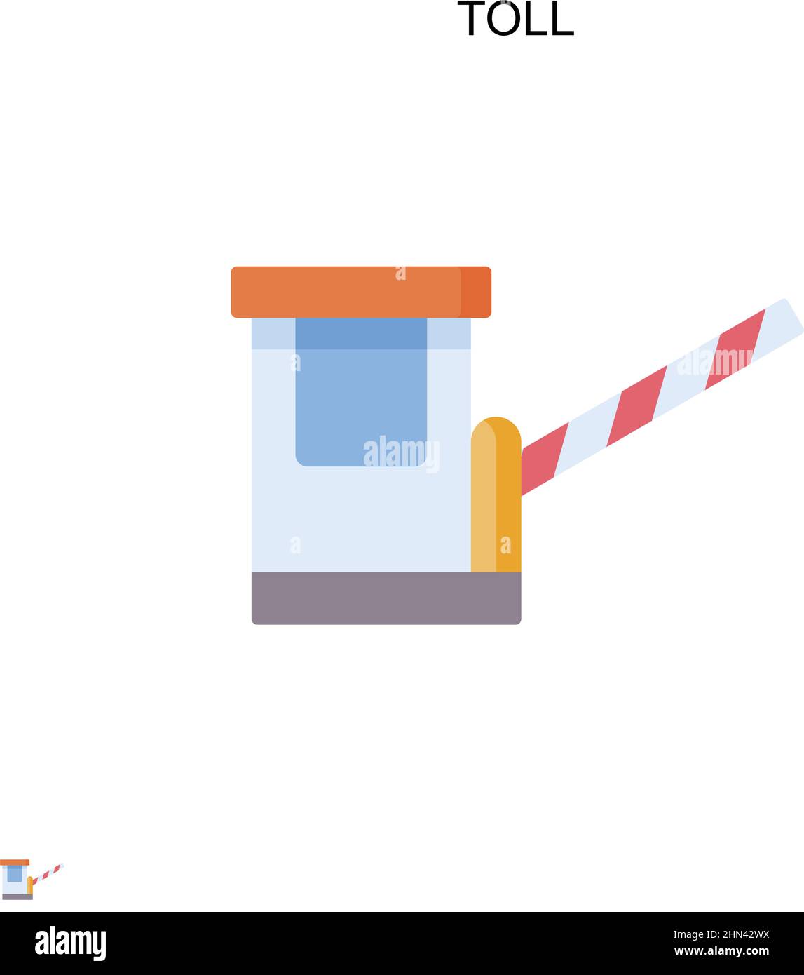 Icona vettore semplice a pedaggio. Modello di disegno del simbolo di illustrazione per l'elemento dell'interfaccia utente mobile Web. Illustrazione Vettoriale