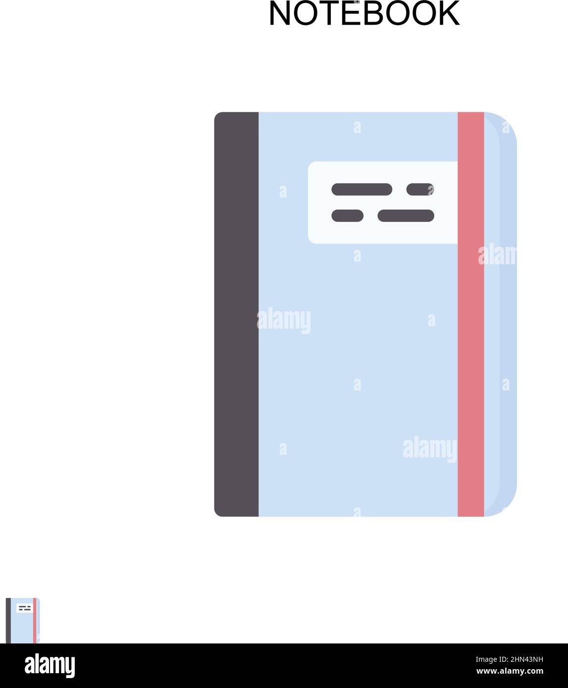 Icona vettore semplice del notebook. Modello di disegno del simbolo di illustrazione per l'elemento dell'interfaccia utente mobile Web. Illustrazione Vettoriale