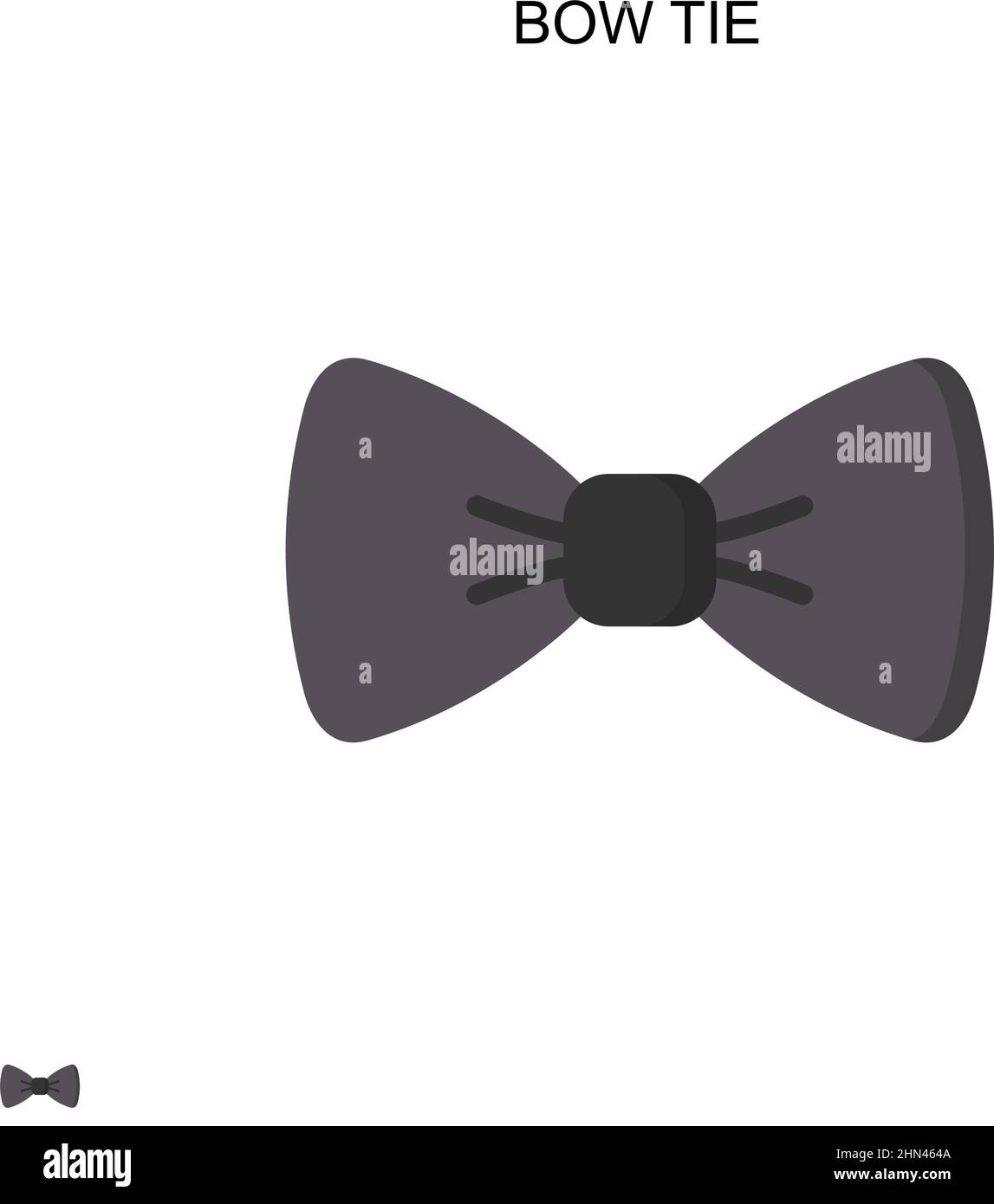 Icona vettore semplice bow tie. Modello di disegno del simbolo di illustrazione per l'elemento dell'interfaccia utente mobile Web. Illustrazione Vettoriale