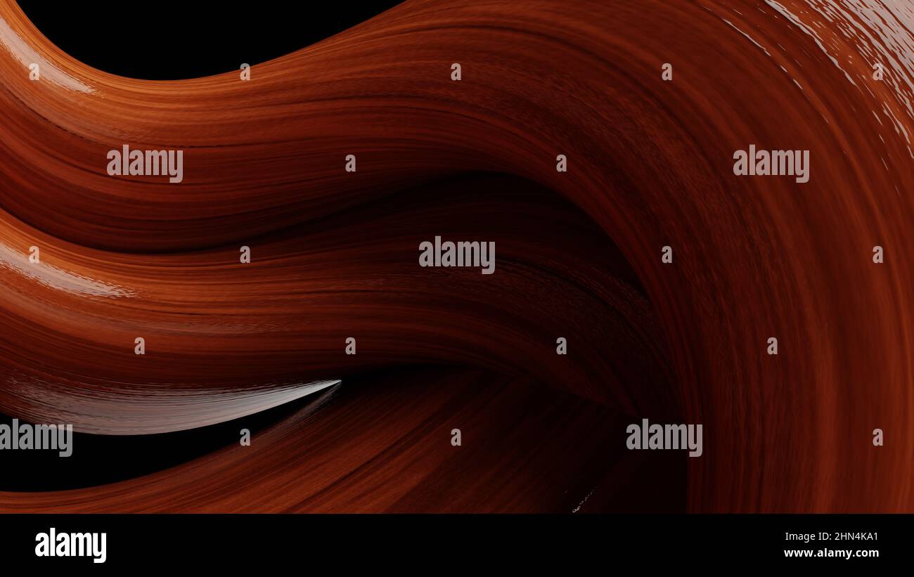 Oggetto curvo astratto in legno - 3D illustrazione (rendering), può essere usato come sfondo Foto Stock